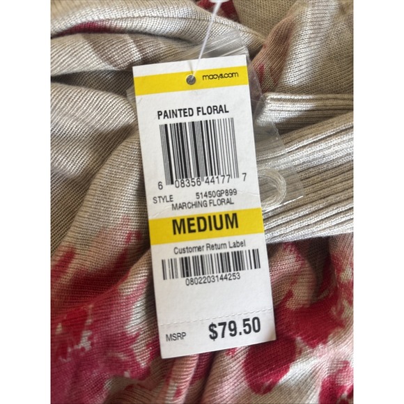 NWT INC. International Concepts Floral Pink Tan Tunic Dress Fairy Sz M - Picture 11 of 11